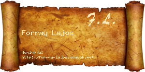 Forray Lajos névjegykártya