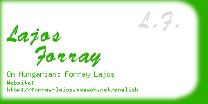 lajos forray business card